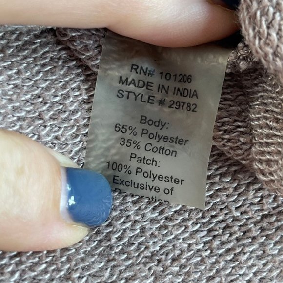 SOFT SURROUNDINGS Womens M Tan Floral Scroll Applique V-Neck Long Sleeve Tunic - Picture 9 of 10